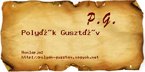 Polyák Gusztáv névjegykártya