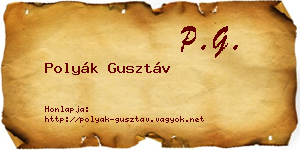 Polyák Gusztáv névjegykártya
